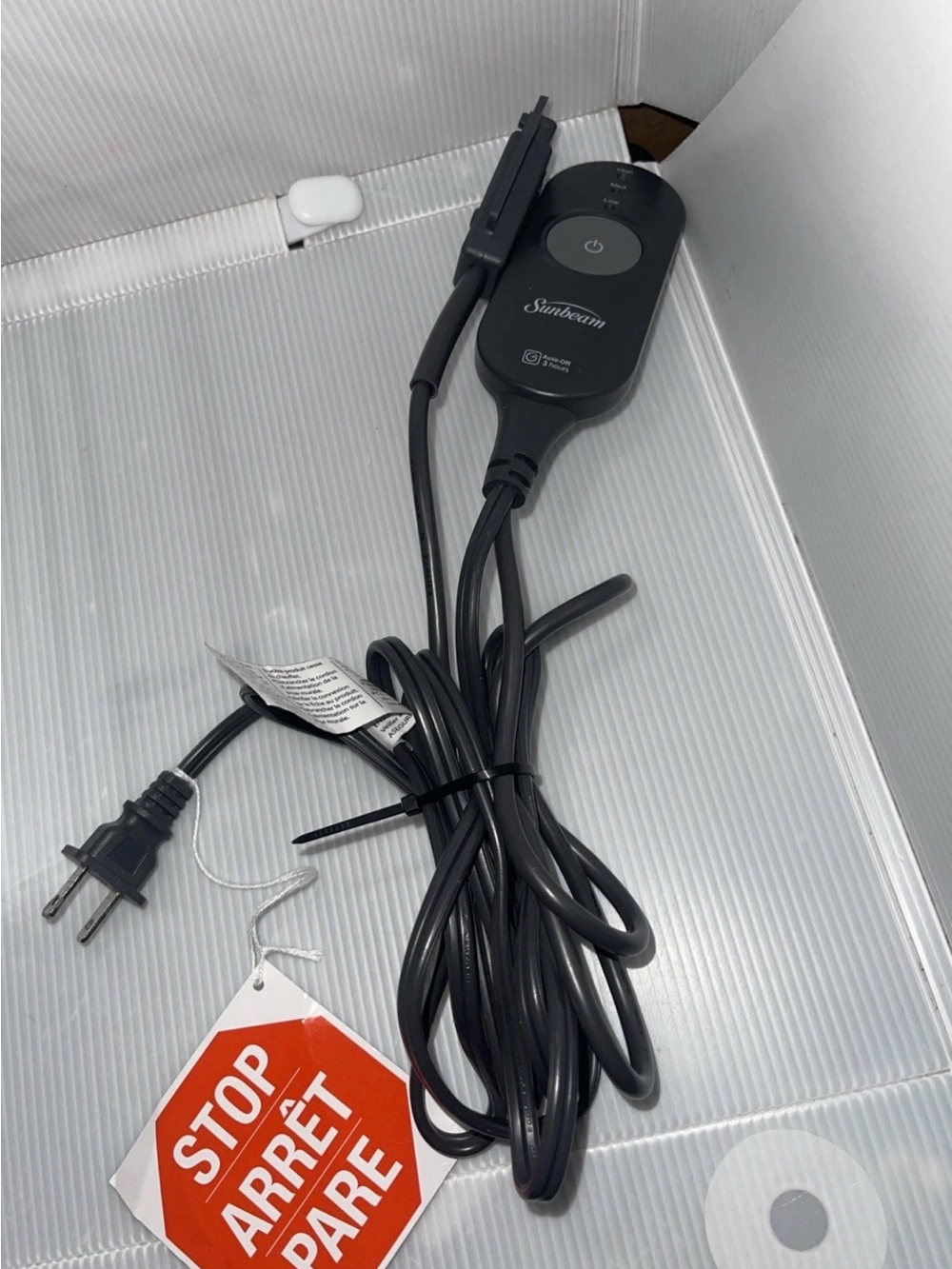 Sunbeam AA85 Electric Heating Blanket Cord 3-Prong Controller -